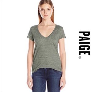 Paige Lynnea Supersoft Linen Tee in Desert Olive